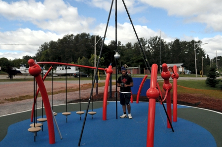 Paddle to the Sea Nippigon Ontaro. Everplay insitu playground surfacing installation